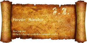 Hevér Nándor névjegykártya