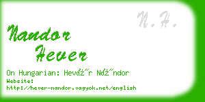nandor hever business card